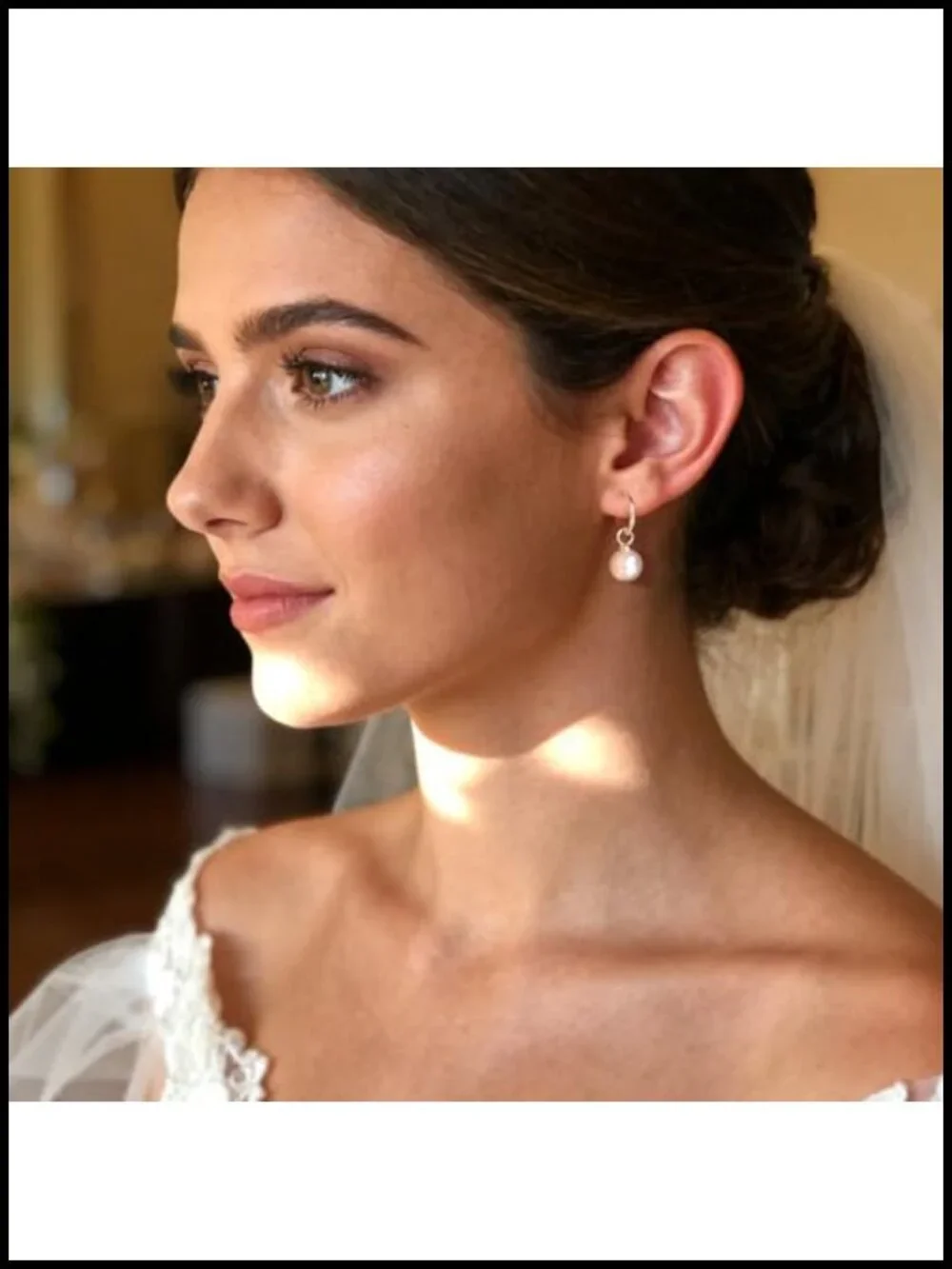 14K Gold Plated Pearl Dangle Drop Huggie Hoop Earrings for Women Hypoallergenic